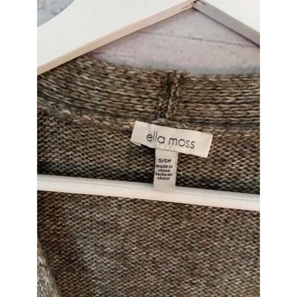 Ella Moss Women's Relaxed Boyfriend Fit Button-Up Cardigan, Green/Gray Small - Picture 6 of 11